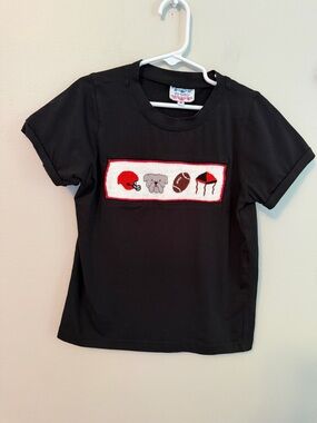 BB Baby Smocked UGA Bulldog Shirt